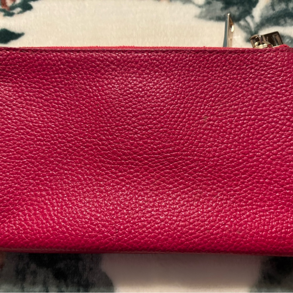 Coach Pebbled Leather Wristlet in Bright Pink with Gold Hardware - Picture 2 of 5